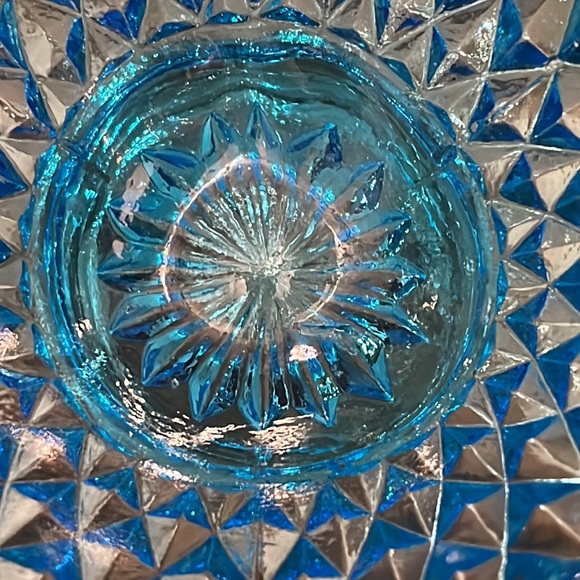 Small Blue Glass Basket Vintage - Picture 3 of 8